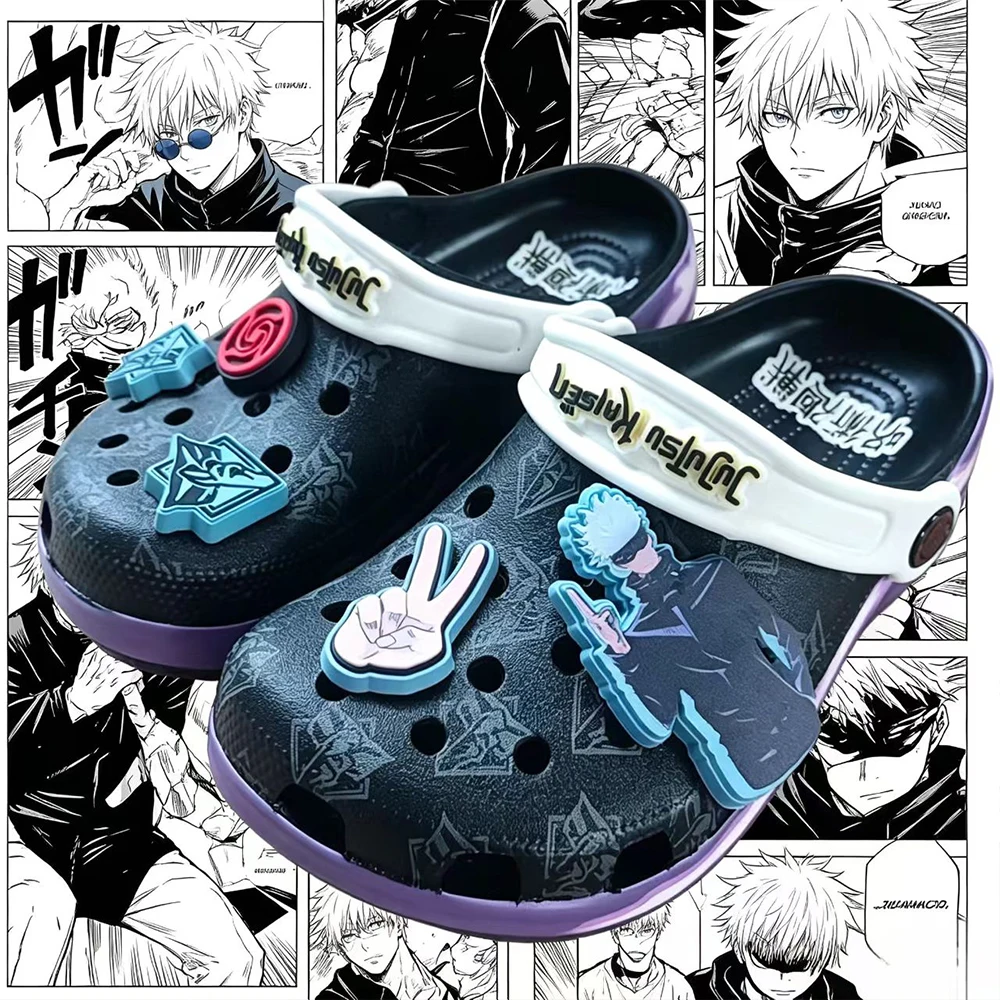 Jujutsu Kaisen Gojo Satoru Printed Slippers Anime Eva Closed Toe Sandals Anti Slip Beach Casual Footwear Gift for Anime Fans