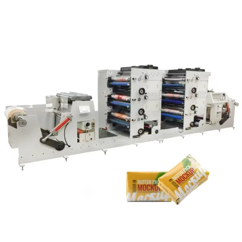 High Speed 4 6 Color Large Size Flexographic Water Bottle Label Printing Machine Paper Cup Printing Machines Label