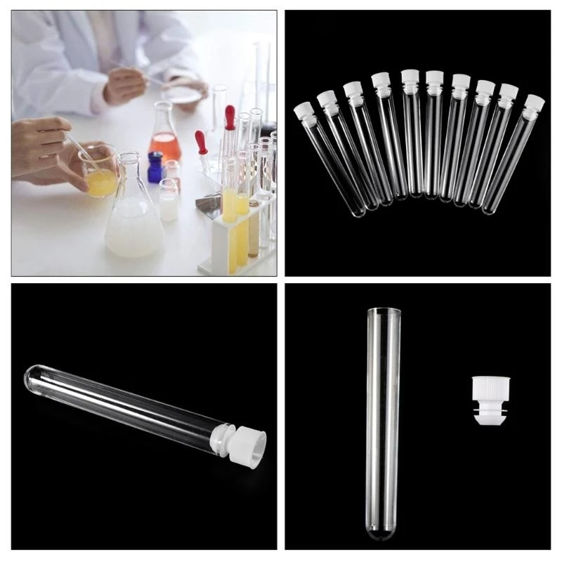 10Pcs Clear Plastic Centrifuge Tubes with Anti-leaking Cap for Teacher Students