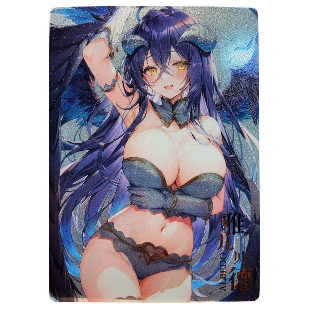 6 Models Anime Flash Cards Yor Forger Albedo Morgan Angewomon ACG Anime Girls Classic Anime Game Collection Cards Gift Toys