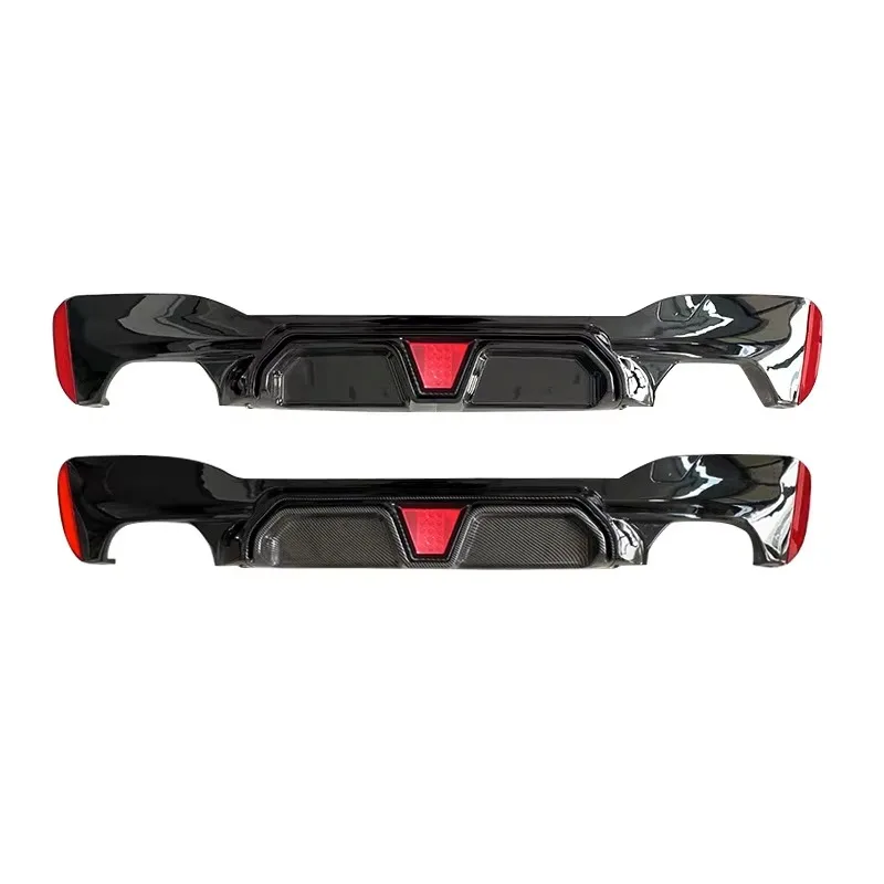 

Modified M5 Style Glossy Black Carbon Fiber Rear Lip Rear Spoiler With Light for BMWs 5 Series G30