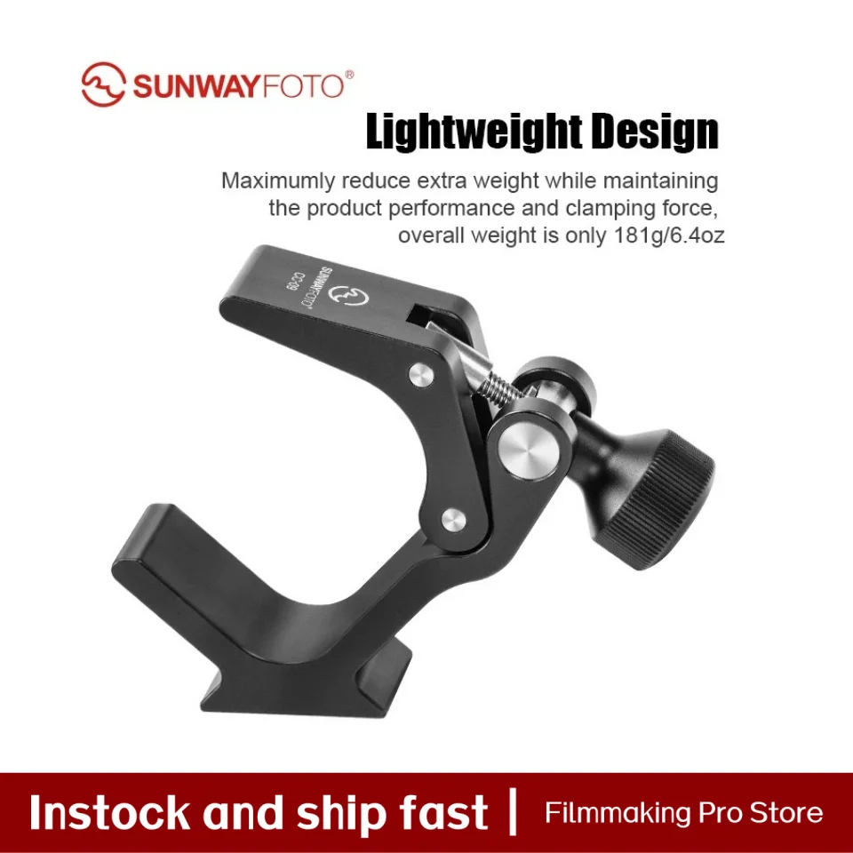 

SUNWAYFOTO Binocular Clamp with 26-64mm Diameter Range, 1/4”-20 & 3/8”-16 Mounting Sockets