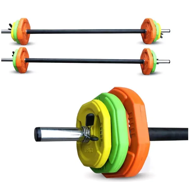 Mais vendidos atacado placas de pára-choques de competição comercial de borracha para levantamento de peso conjunto de barra aeróbica colorida de borracha