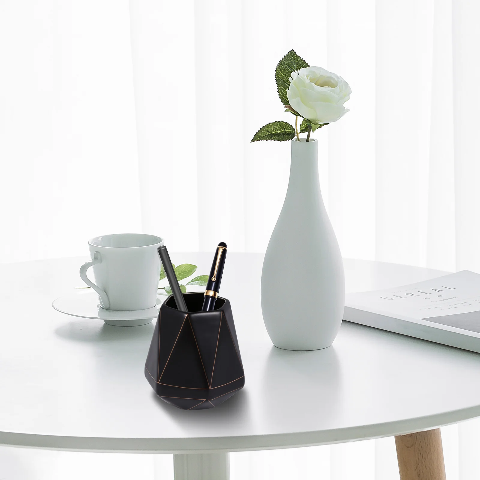 

Desk Stationery Organiser Desktop Pen Organizer Brush Holder Ceramic Organizer​​​​​​​