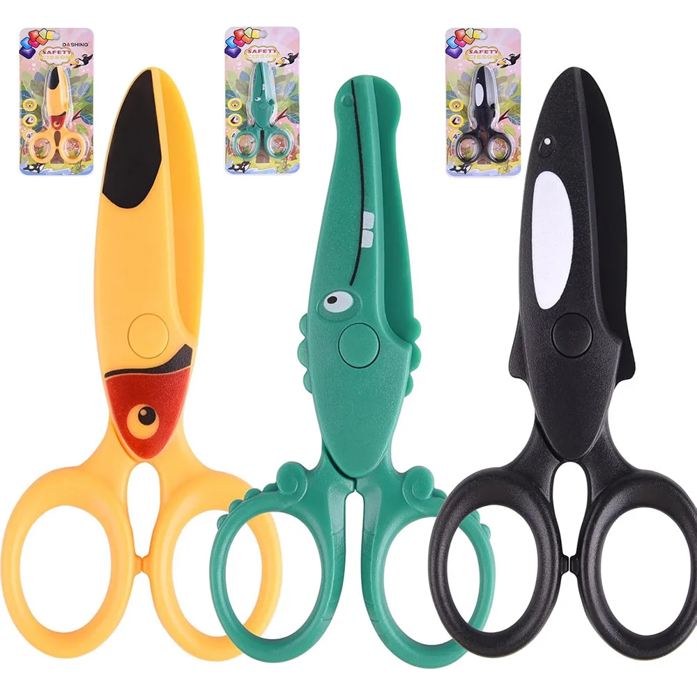 Kids Safety Scissors Rounded Blunt Tip Fine Motor Skill Training Scissors Kindergarten School DIY Craft Scrapbook Paper Cutting