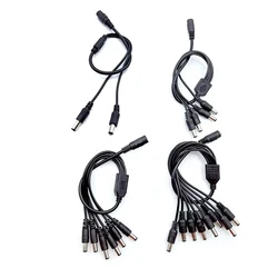 Female to Male DC Plug Splitter Cable 2.1*5.5mm Power Split for CCTV Camera Security DVR Accessories Adapter LED Light Strip