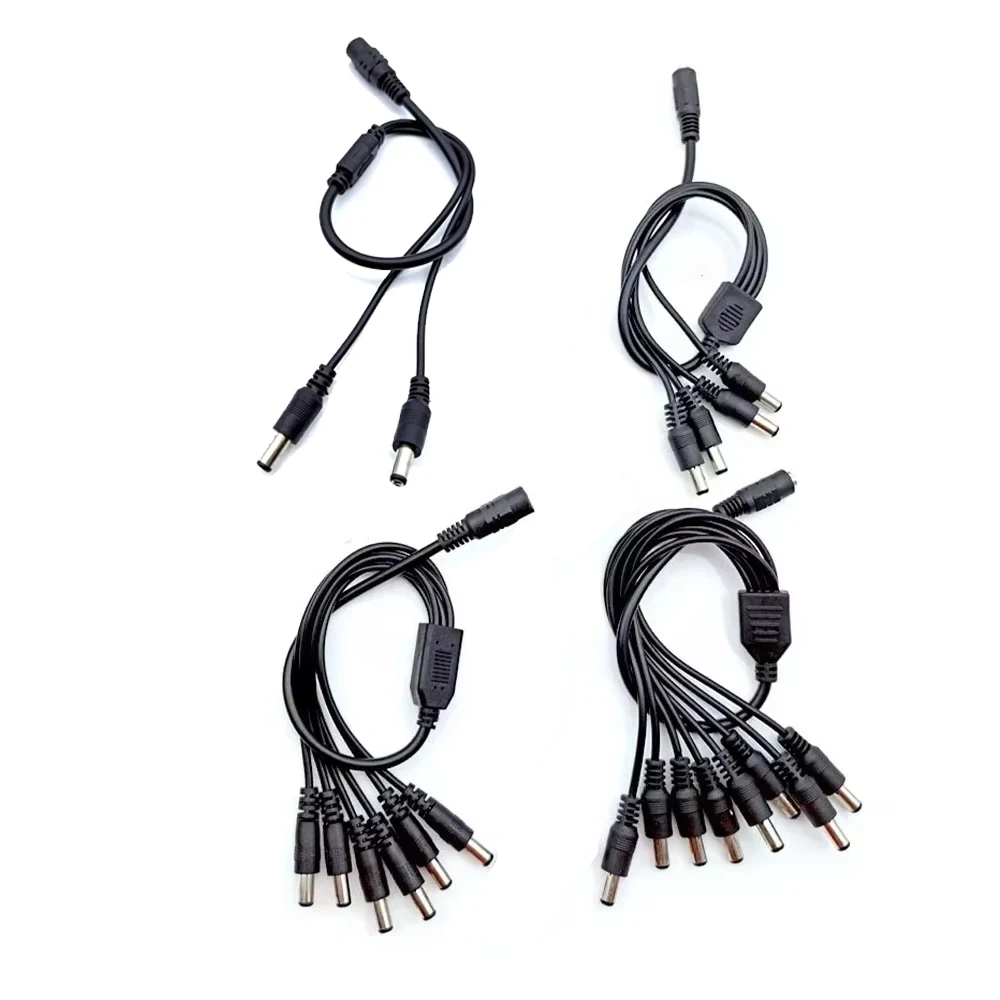Female to Male DC Plug Splitter Cable 2.1*5.5mm Power Split for CCTV Camera Security DVR Accessories Adapter LED Light Strip