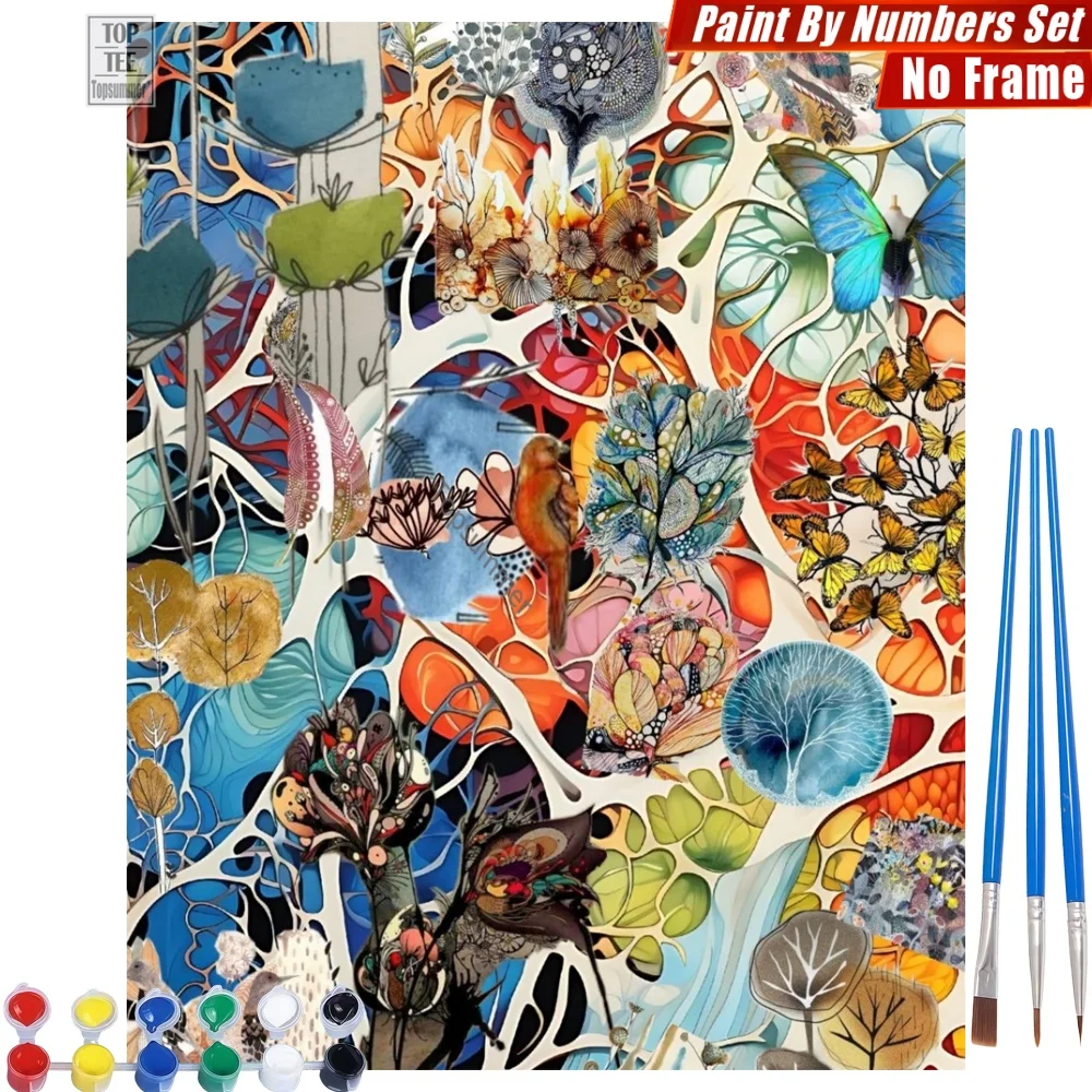 

Colorful Abstract Tree DIY Painting By Numbers Kit - Fantastical Mysterious Patterns Home Wall Decor Halloween Gift For Man