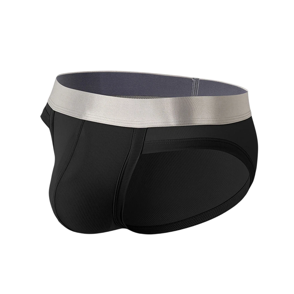 Men Separable Pouch Briefs Ice Silk Thin Breathable Quick Drying Underwear Soft Wide Waist Underpants Daily Solid Color