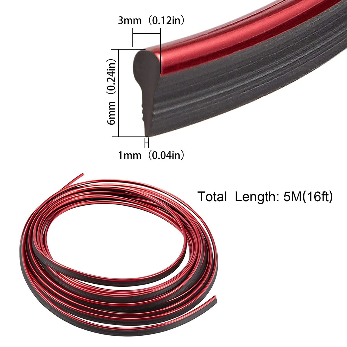 5M Flexible Car Interior Dashboard Moulding Trim Strip Decoration Door Edge Gap Air Vent Strip With Scraper