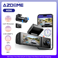 AZDOME M590 Dash Camera for Cars 3 Channel Car Camera GPS WiFi 2.5K+1080P*2 Dash Cam with 64GB Card Parking Monitor Night Vision