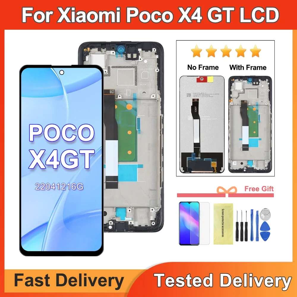 

6.6'' For Xiaomi Poco X4 GT LCD Touch Screen Digitizer Replacement Parts For Pocophone X4 GT 22041216G lcd With Frame