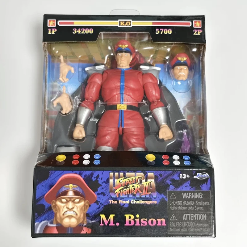 Gra Street Fighter II M. Bison Figurka akcji Zabawki Street Fighter II: Świat Wojownik Figurki Anime Model Urządzenia peryferyjne Prezent