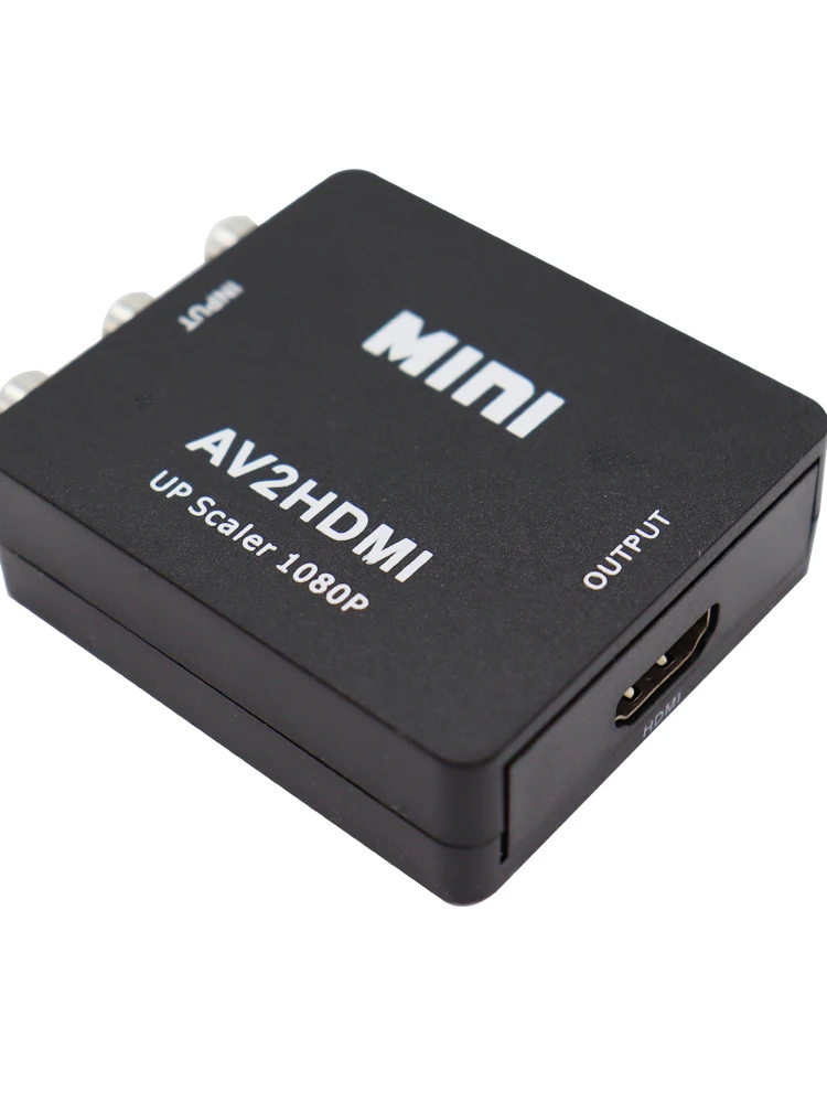 Av2hdmi Rca Av/Cvsb L/R Video Naar Hdmi-Compatibele Converter Box 1080P Ondersteuning Ntsc Pal Av Scaler Adapter Hd