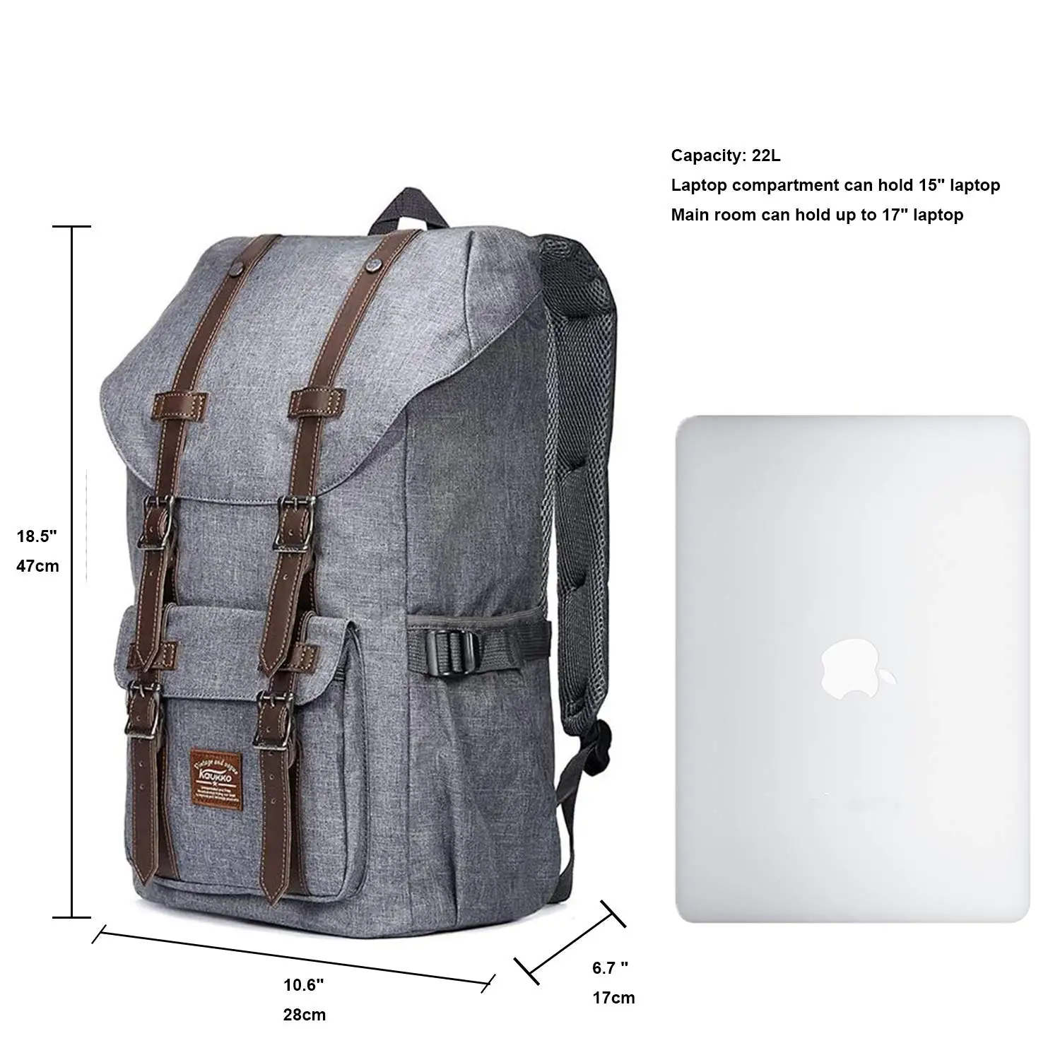 KAUKKO Travel Laptop Backpack Outdoor Rucksack Causal backpack Fits 15.6\