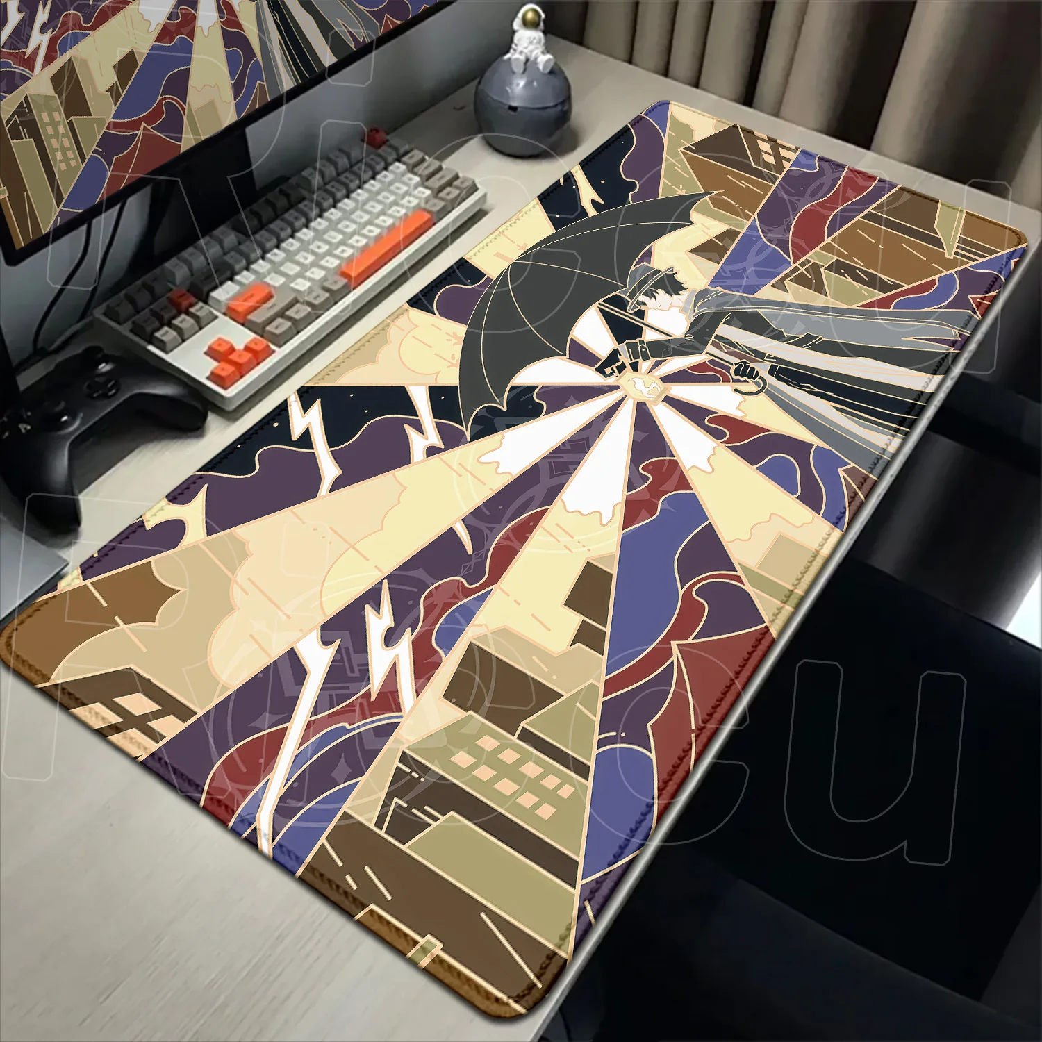 Podkładka pod mysz 400x900mm, duża, motyw Króla Tajemnic, akcesoria dla graczy, mata na stół, podkładka pod PC, dywanik, anime, powiększona podkładka na biurko — zdjęcie produktu 2