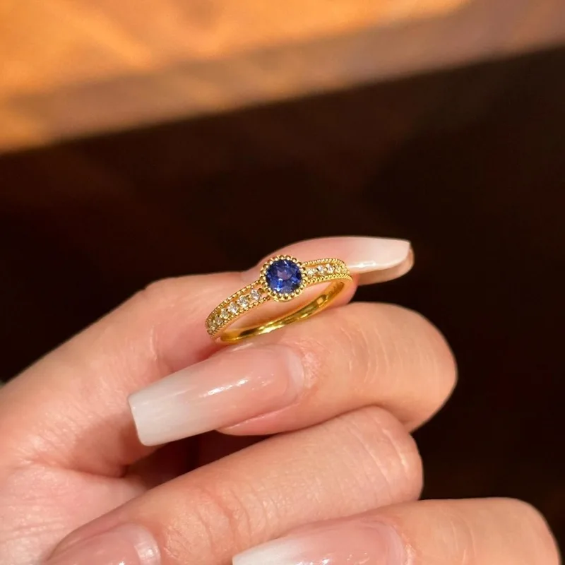 ضوء الفاخرة المتخصصة تصميم الشعور مزاجه السبابة الدائري الملحقات تقليد الياقوت خاتم صغير رائعة الزركون المجوهرات