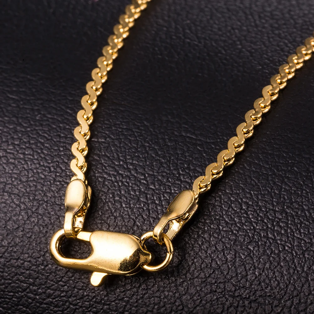 

Men's Classic Luxury Gold Necklace Curb Chain Thick Link Alloy Lightweight Durable Jewelry Men Necklace Men Chain