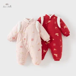 Dave Bella Baby Jumpsuit Newborn Creeper 2024 New Autumn winter Girl's Romper Casual  Comfortable Cotton Baby clothes DB4243222