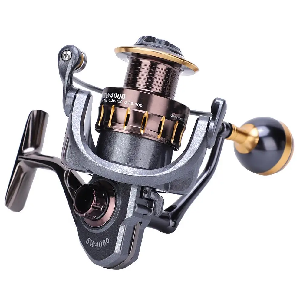 DEUKIO All-Metal Fishing Reel 4+1BB 5.0:1 Gear Ratio Long Distance Spool SW2000-SW7000