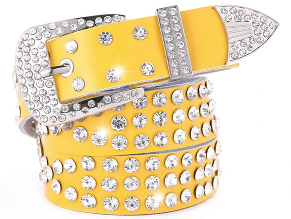 

Belt White With Diamonds Women's Leather With Diamonds