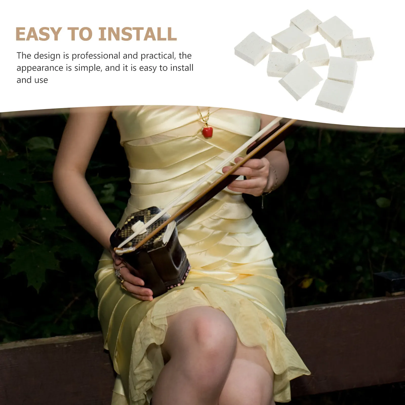 10pcs Erhu Sponge Mute Pads for Silent Practice – Soft, Portable Huqin Volume Reducer Without Tone Loss