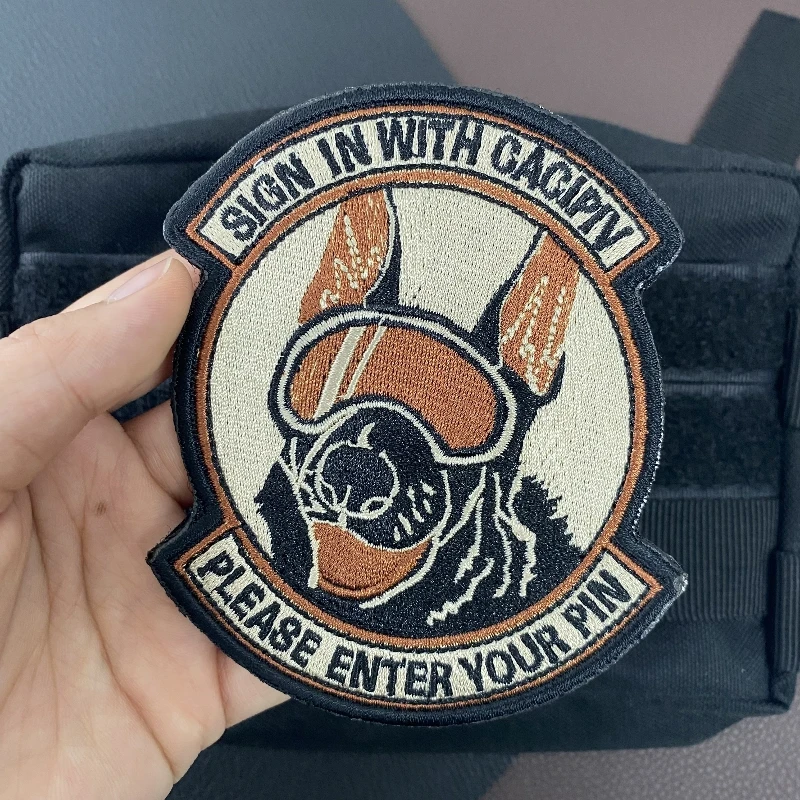 Email Dog Hook&Loop Embroidered OCP The Goodest Boy Military Patch SIGN IN WITH CACIPIV PLEASE ENTER YOUR PIN Tactical Sticker