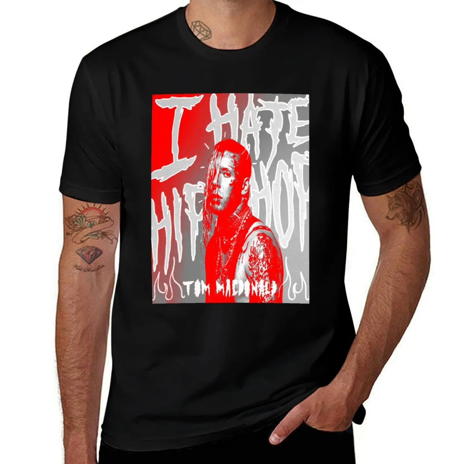 

I hate hiphop - Tom Macdonald Track Art T-Shirt Plus Size Everyday Tee Shirt