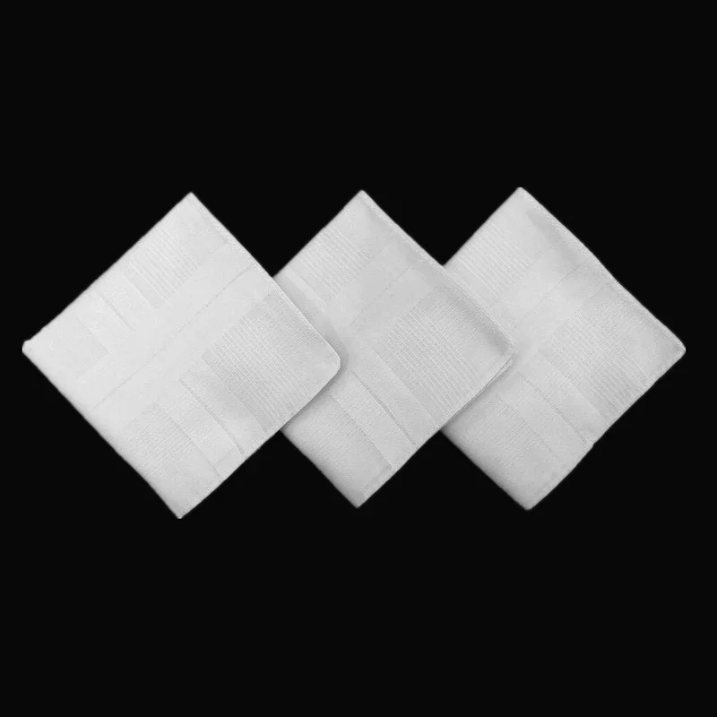 43 x43CM Combed Cotton White Handkerchief Small Square Towel Men's Towel