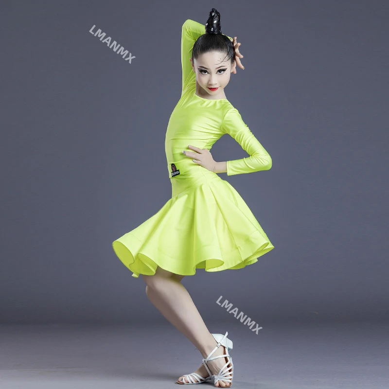 Nieuwe Latin Dance Grading-wedstrijdjurk voor kinderen en dansvoorstellingjurk voor kinderen