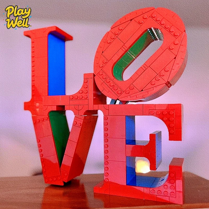 

1 2025 791pcs Crafts LOVE Sculpture Art 31214 Model Building Blocks Bricks Home Decor Toys Boy Girl Romantic Birthday Gifts