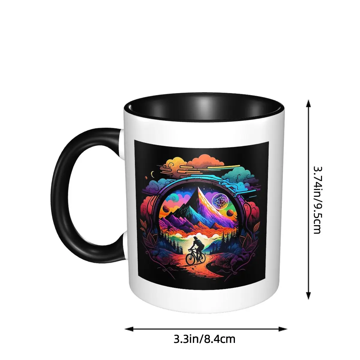 Bicycle Day 1943 Colorful Psychedelic Art Mug Funny Ceramic Coffee Cups Tea Mugs Milk Cup Drinkware Gift for Woman Man