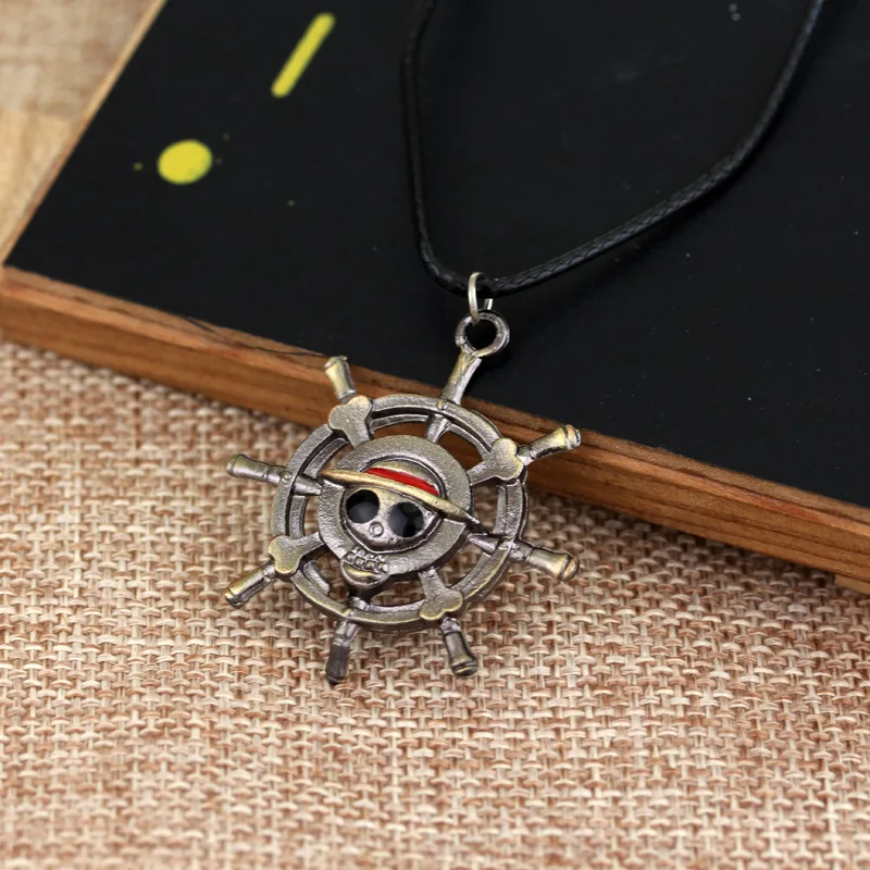 Cartoon Anime One Piece Luffy Pirate King Necklace Retro Skull Pendant for Men Women Fashion Jewelry Charms Accessories Gift