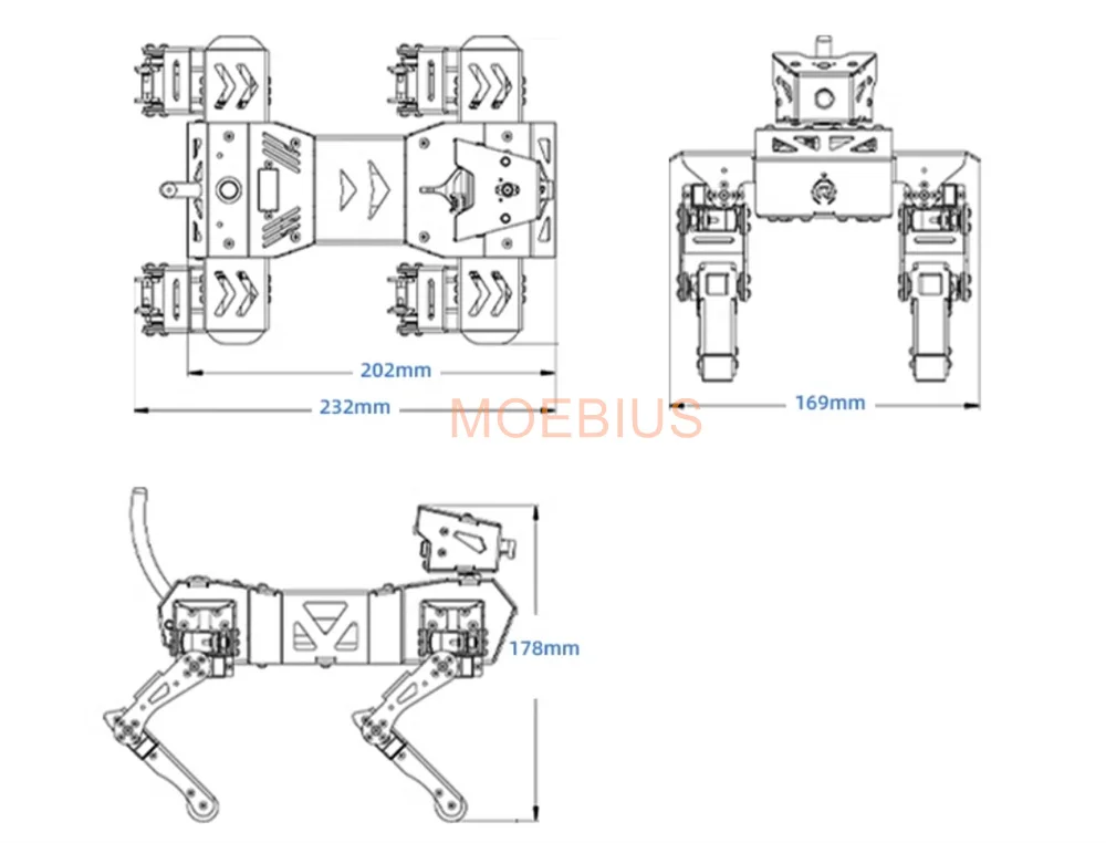 Robot biónico cuadricóptero para perro, dispositivo de vídeo en tiempo Real, inalámbrico, RC, Programa de inteligencia Artificial, visión IA, el más