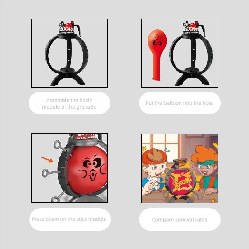 Interactive Boom Boom Balloons for Boys and Girls, Prank Balloons That Explode When You Poke Them, Interactive Prank Toys, Tabletop Games, Suitable for Christmas, Spring Festival, New Year's Day, Birthdays, Suitable for Boys and Girls Toys