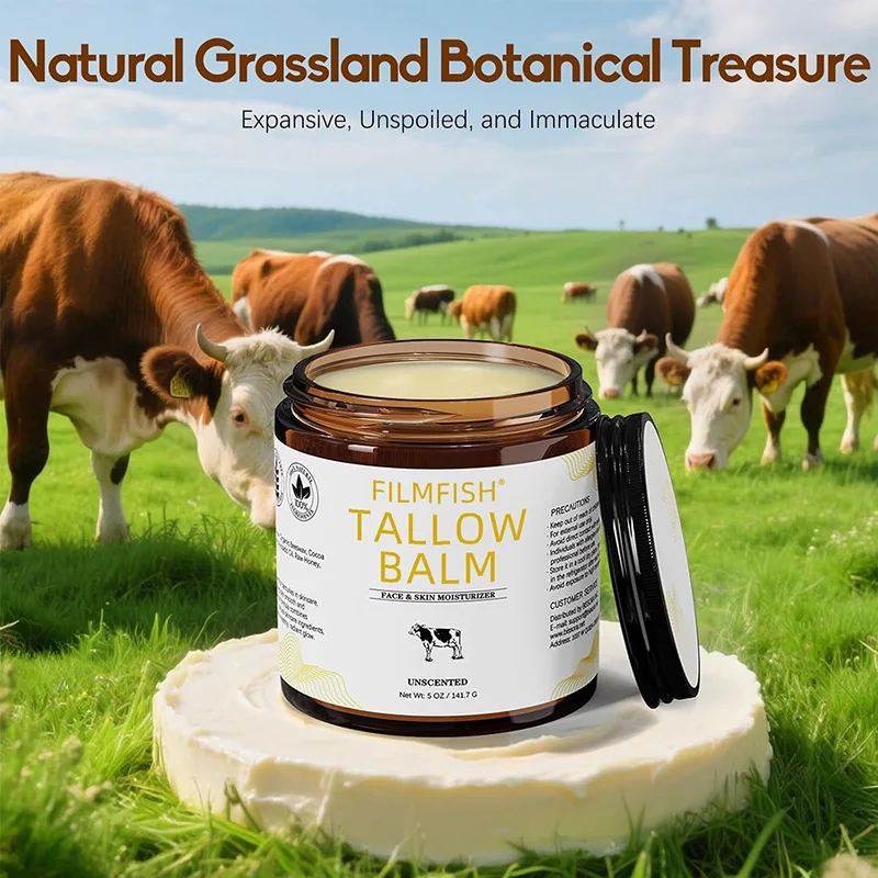 

Organic Grass Fed Beef Tallow Balm with Honey Face and Body Moisturizing Cream Deep Hydration All Skin Types