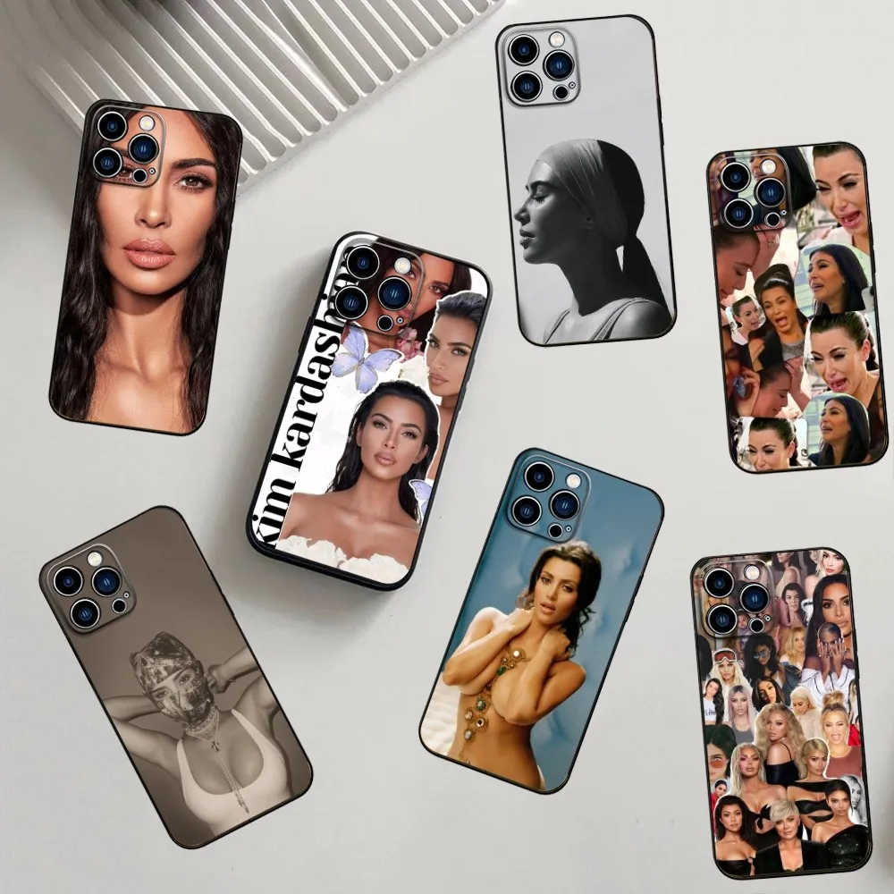 Kim K-Kardashian Phone Case For iPhone 16,15,14,13,12,11,Pro,X,XS,Max,XR,Plus,Mini Soft Silicone Black Shockproof TPU