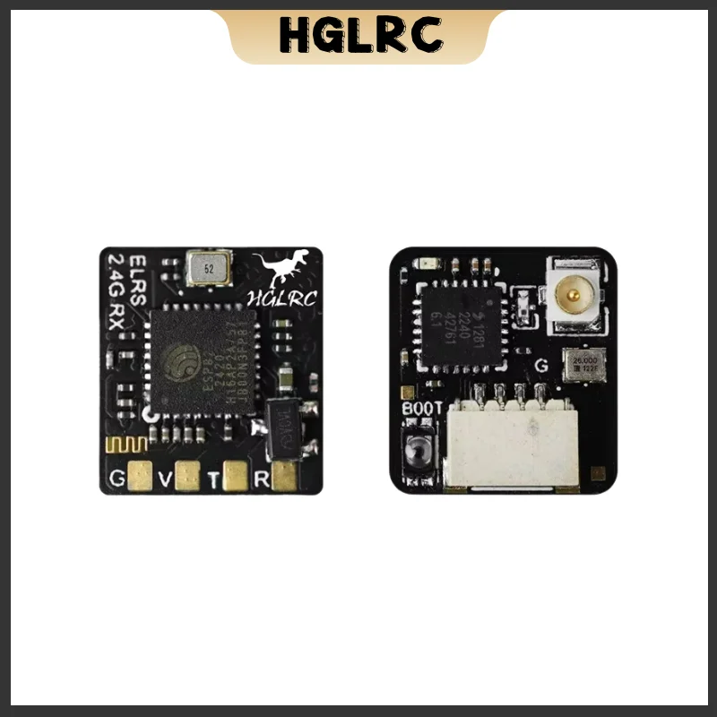 HGLRC ELRS 2.4G Receiver 500MHZ Refresh Rate ELRS 3.0 with Omni-directional Antenna for RC Airplane FPV Long Range Drones