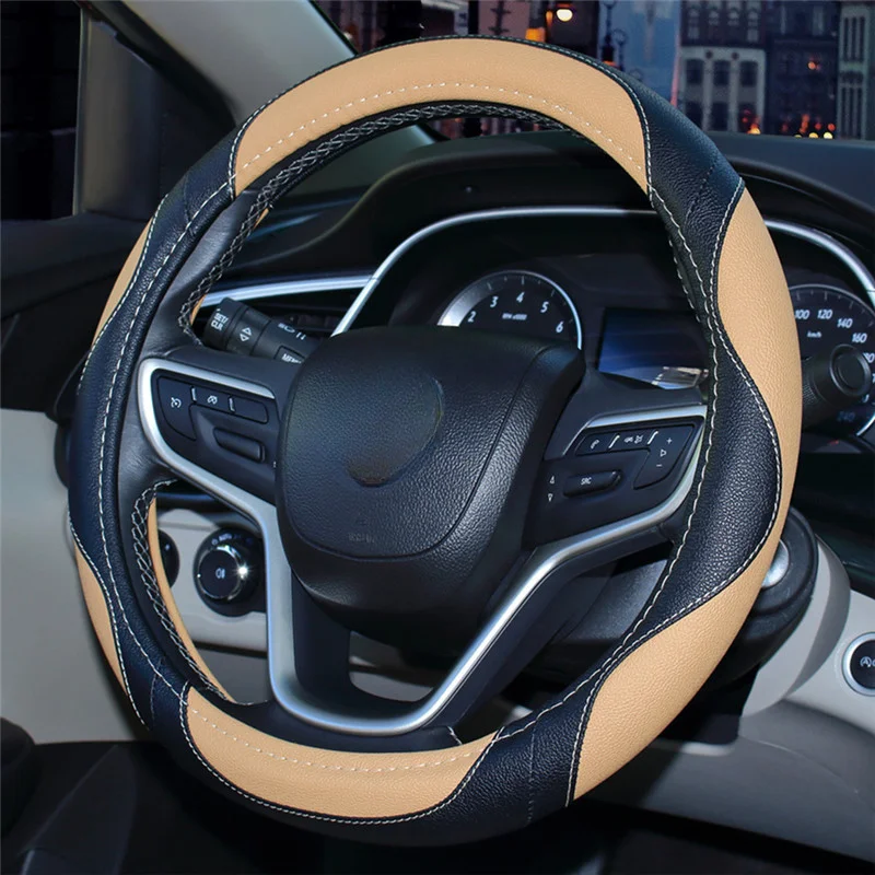 38CM Sport Auto Lenkrad Abdeckung Anti Slip Leder Auto Lenkrad Abdeckung Auto Design Anti Pinch Halterung Prototyp