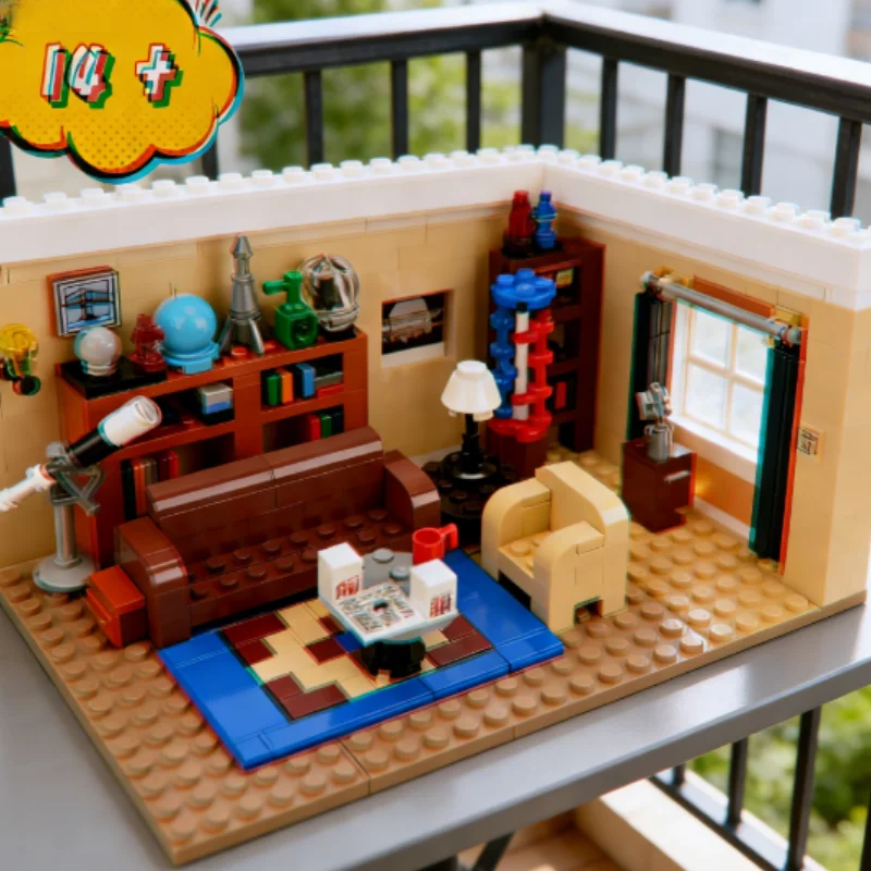 

Новинка 2026: Конструктор «Теория Bigbang» (534 детали) — Американская модель для сборки, игрушки и подарки для детей, для гостиной, в стиле MOC Drama Friends