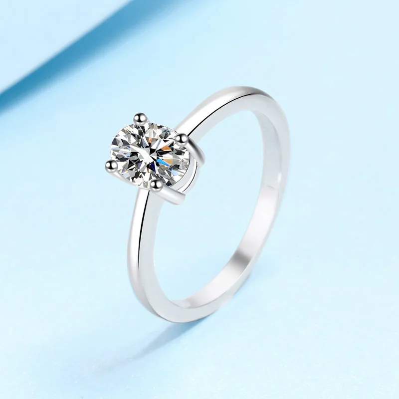 

PT950 white gold ring women pigeon egg moissanite simple finger ring platinum ring spot discount fashion design