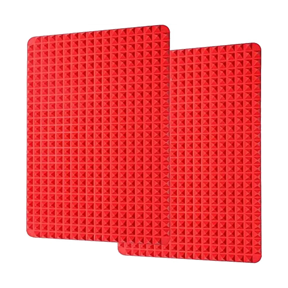 Silicone Baking Mat Pyramid Sheets Cooking Pan,Best Healthy Fat Reducing Non Stick Cooking Mat for Baking Mat 2Pc Red