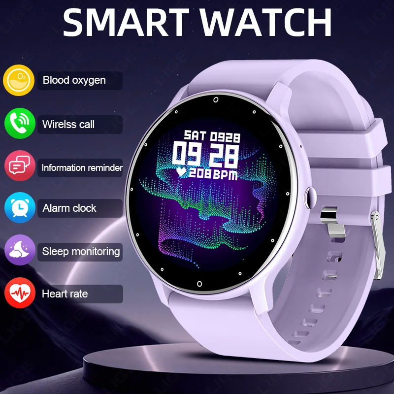 

LIGE Sport Fitness Tracker Smart Watch 2025 New IP68 Waterproof Bluetooth Call Full Touch Screen Smartwatch for Men Women