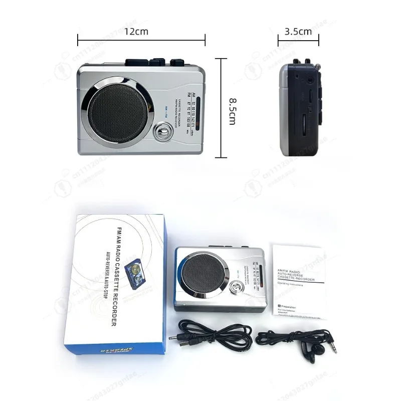 Multifunctional Cassette Player Walkman Portable Radio Recorder Built-in Speaker Headphone Jack Tape Player