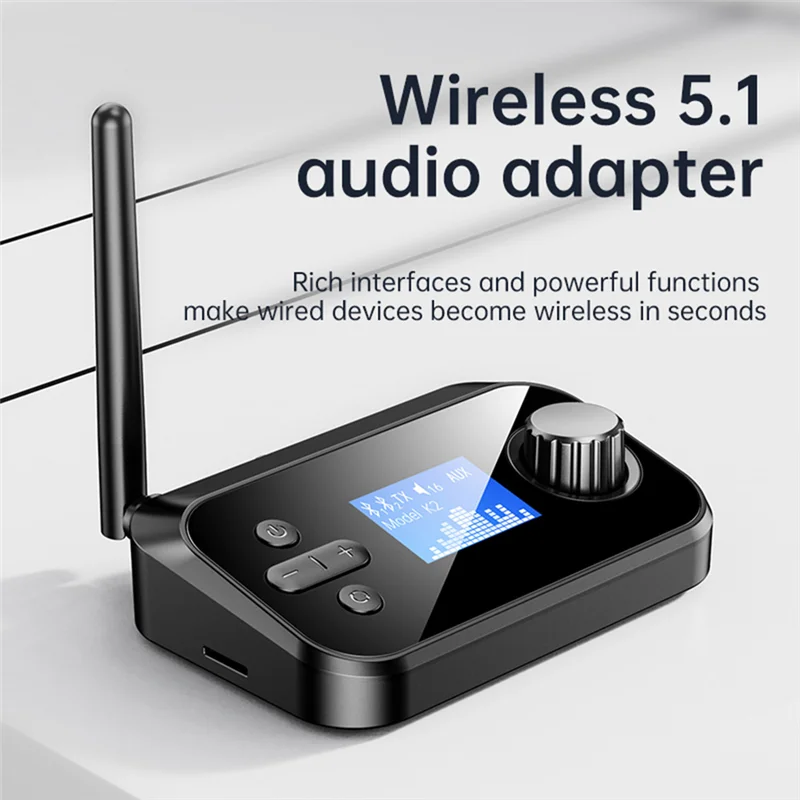 AU47-Bluetooth 5.1 Audio Transmitter Receiver RCA 3.5Mm AUX Stereo Wireless Adapter for PC TV Headphones