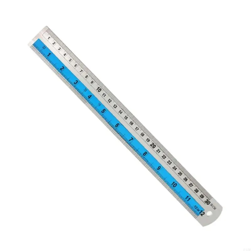 P82E MultiPurpose Straight Edges Ruler with Safety Edges, for Precise Measuring Needs Double Measurement Ruler Easy Storage