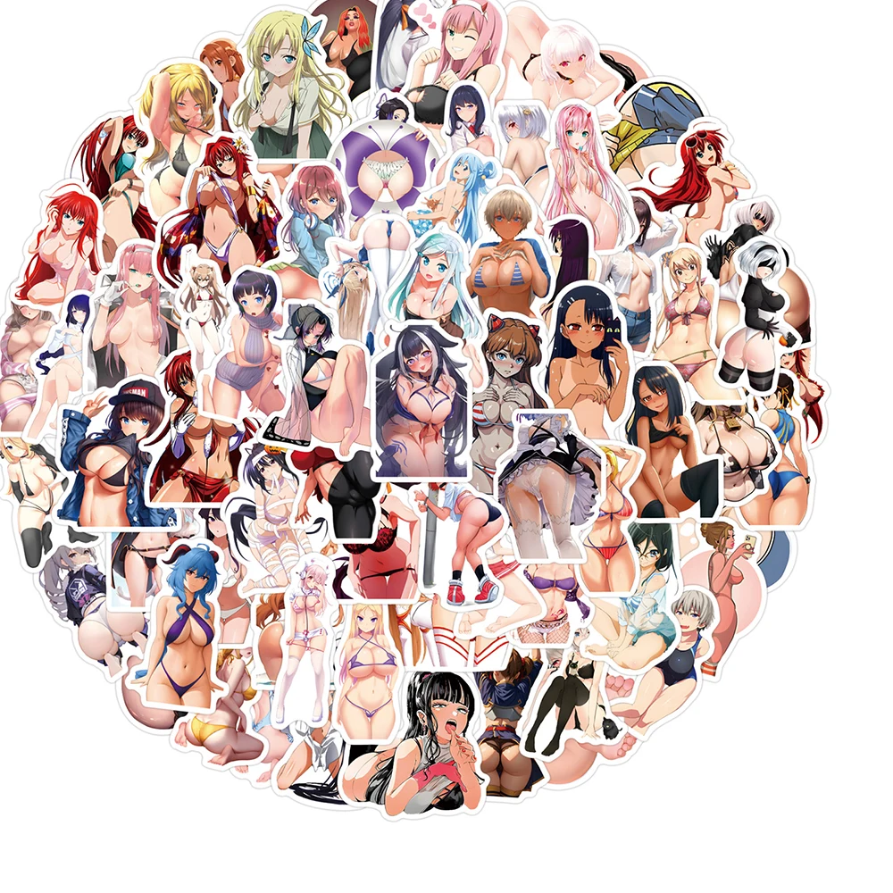 

10/30/55/110PCS Waifu Sexy pretty girl Hentai Bikini Sticker Graffiti DIY Skateboard Luggage Helmet Laptop Waterproof Stickers