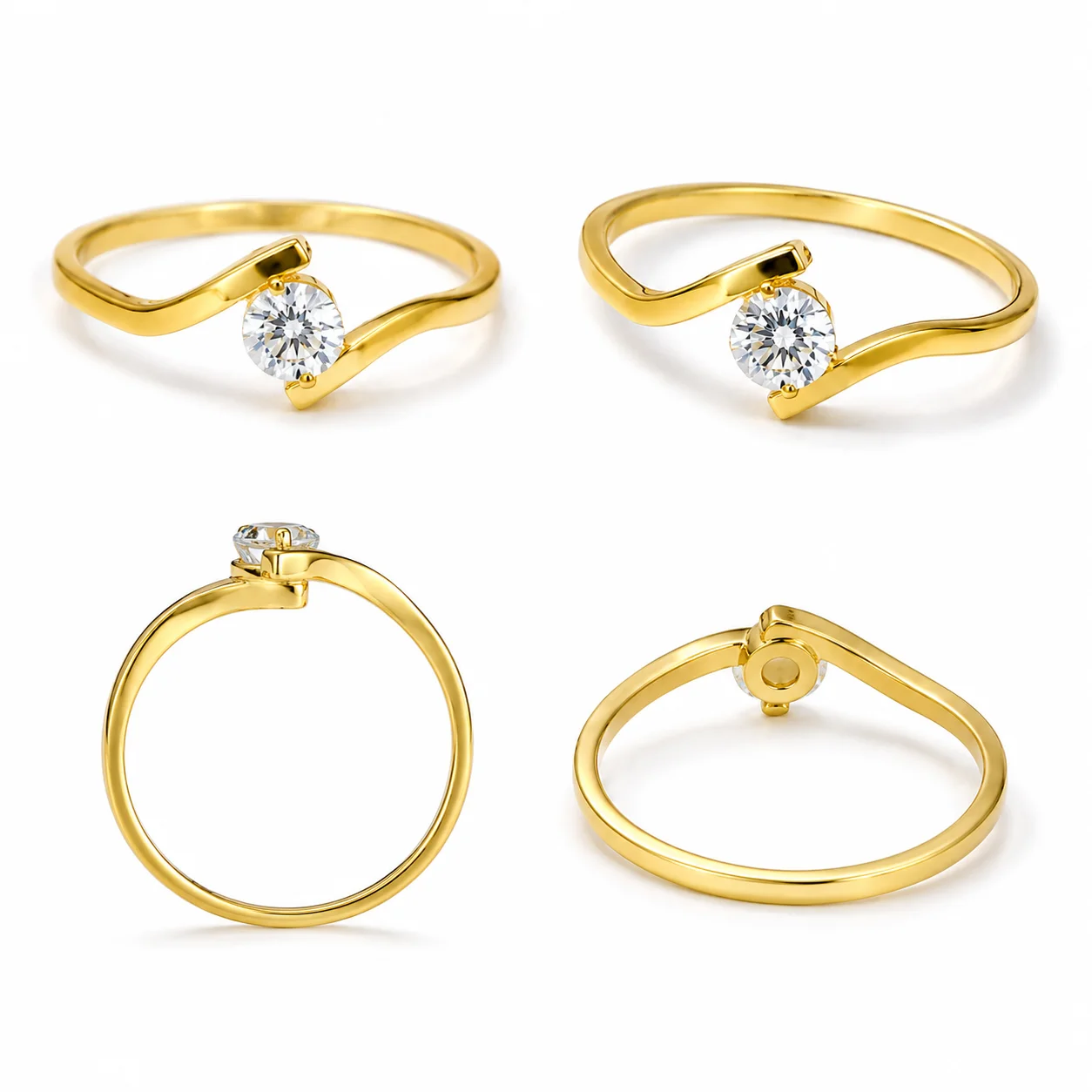 50Pcs Zircon Stainless Steel Engagement Rings for Women Wedding Jewelry Austrian Crystals Female Anel Set Never Fade PF4081