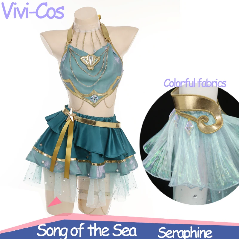 

Vivi-Cos Game LOL Song of the Sea Seraphine Sexy SwimsuitCosplay Halloween Women's Costume Role Play Party Carnival New S-XL