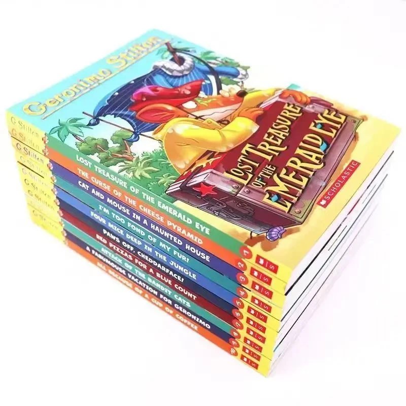 Geronimo stiltton Mouse Reporter 1-80 en inglés, iniciales originales, libros de puente, juego completo de 80 libros Enseñanza educativa